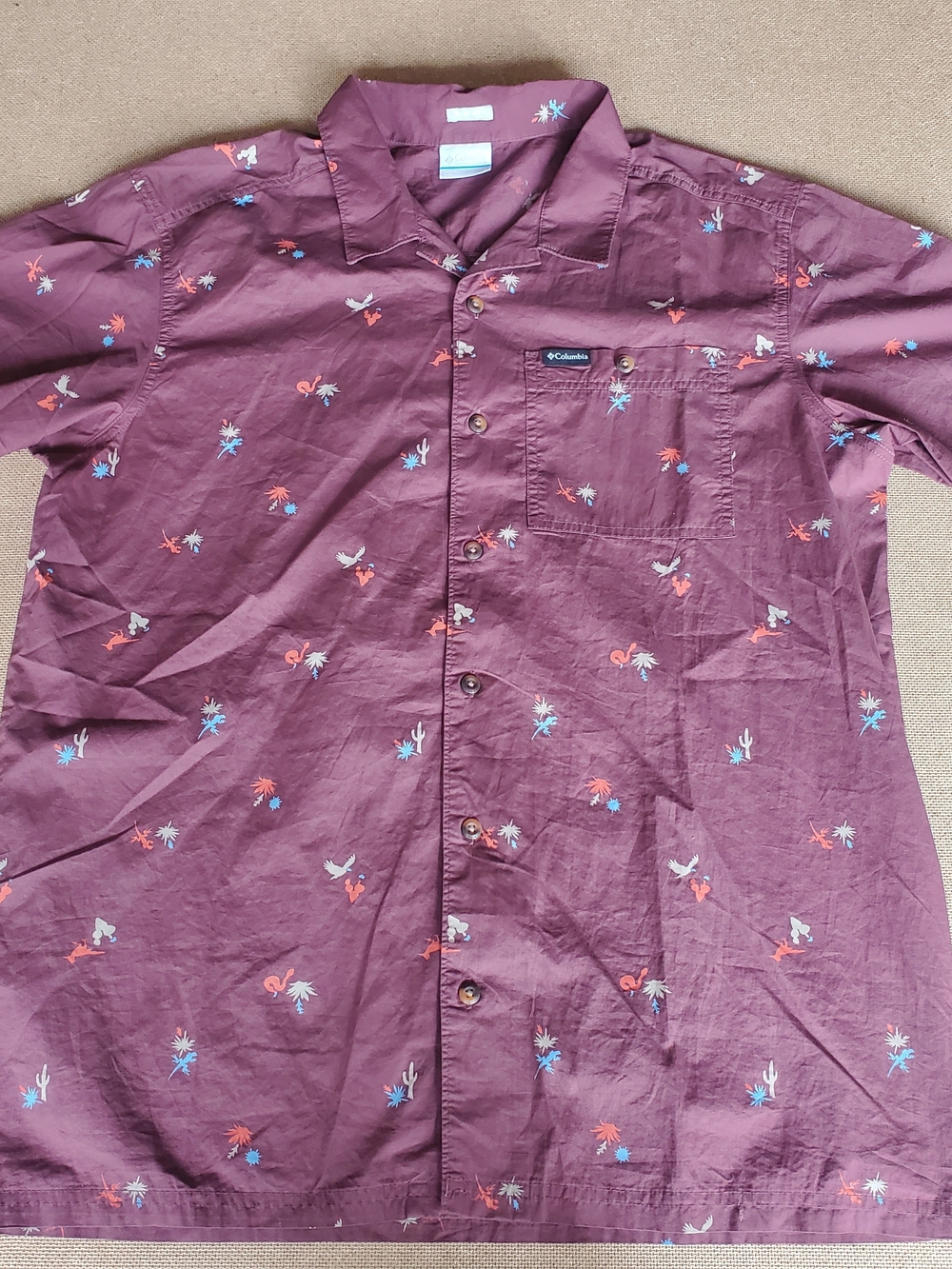 Columbia Men's Plum Short-Sleeve Button-Up Shirt